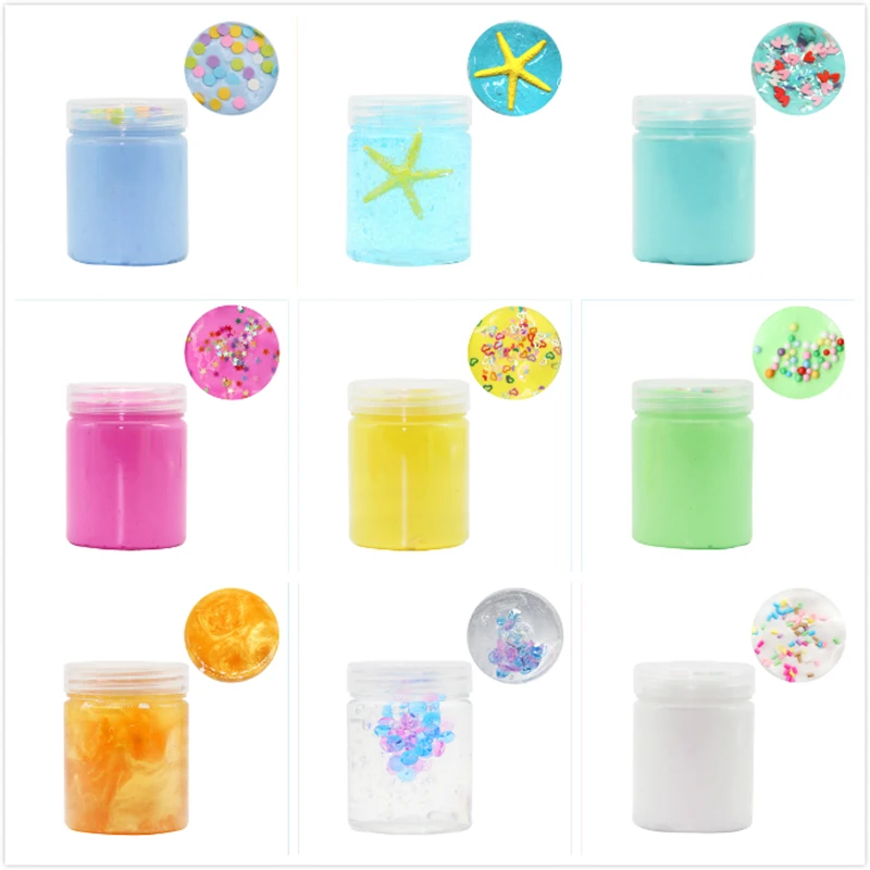 

9Colors Cloud Slime Fluffy Polymer Clay Anti Stress Cotton Mud for Putty Light Plasticine Playdough Slime Charms for Kids Toys