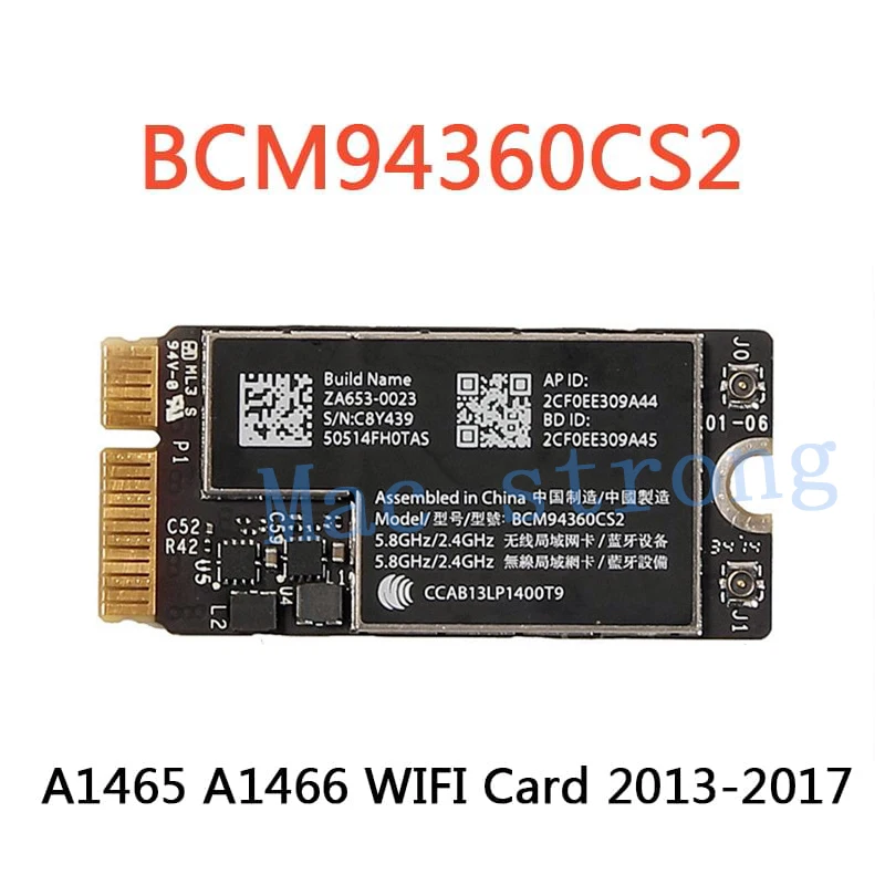 Протестированная BCM94360CS2 A1466 wifi карта для Macbook Air 1" A1465 wifi Беспроводная Bluetooth BT 4,0 аэропорт 802.11ac NGFF M.2 карта MD711