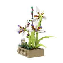 

MOC Potted Plants Tree Orchid Building Blocks Set Idea Flower Ornament Home Decoration Blossom Vase Bricks Toy For Children Gift