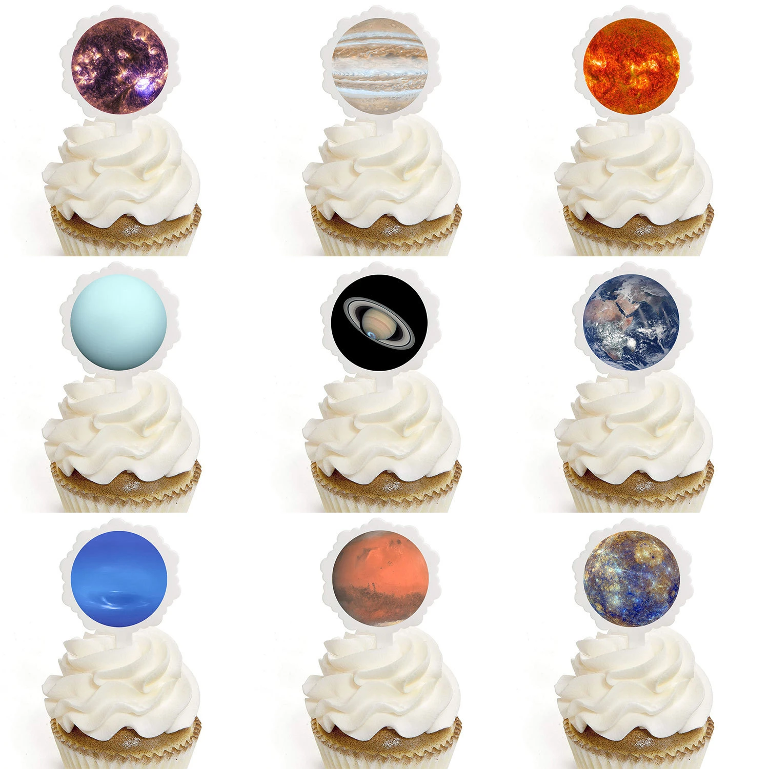 Batonnets De Gateau Creme Glacee Cupcake Systeme Solaire 9 Pieces Ensemble A Faire Soi Meme Decorations Ou Autocollants Pour Fete D Anniversaire Festival Et Dessert Aliexpress