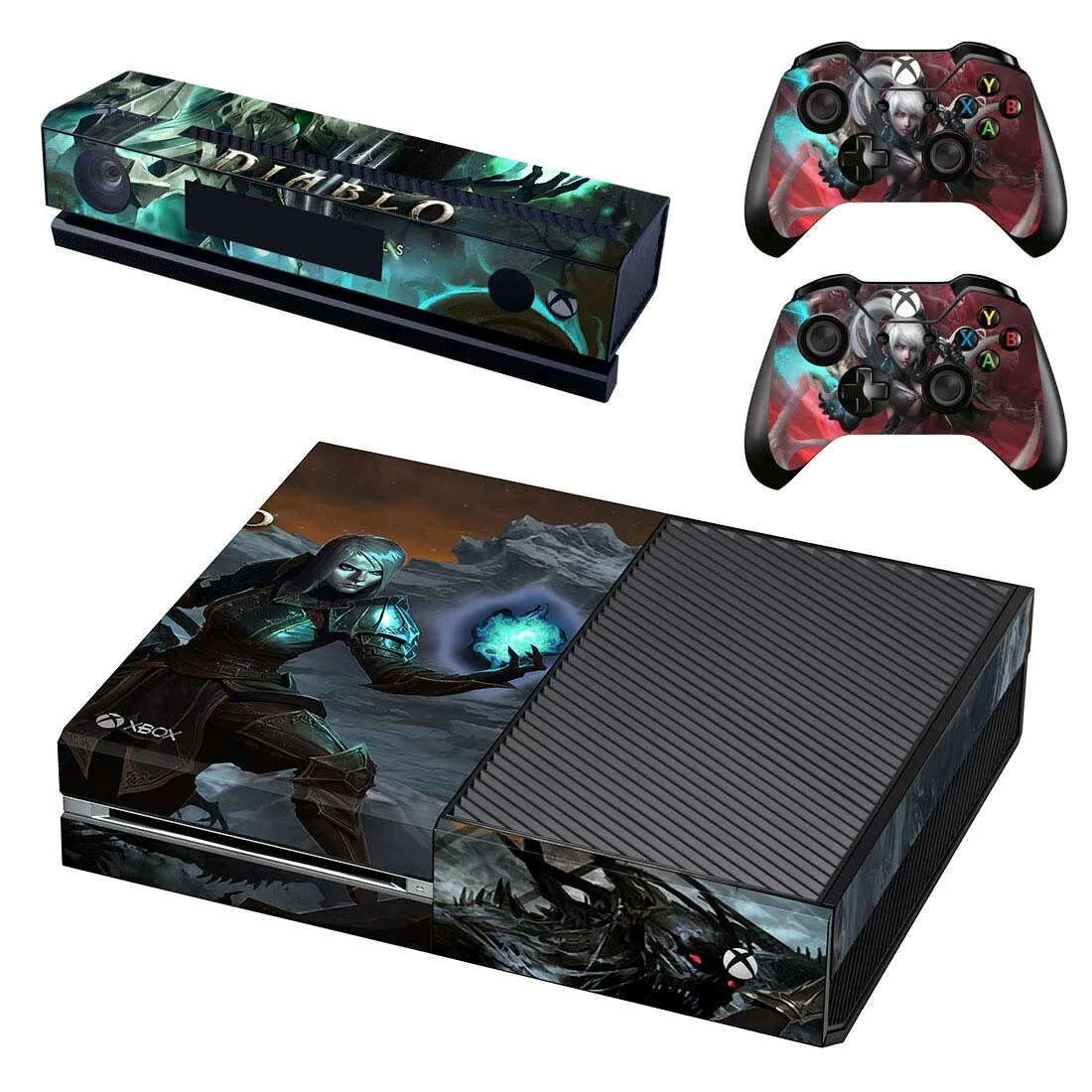 Наклейка s Diablo для xbox one, виниловые наклейки для кожи, наклейки Pegatinas Adesivo для xbox one, консоль Kinect, два контроллера