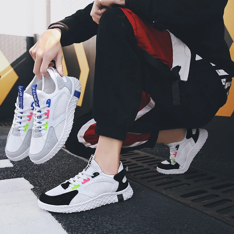 

Popular Brand Popcorn Fly Line Knitted Mesh Running Shoes Korean-style Online Celebrity Sneakers Men Sports Casual Versatile Bre
