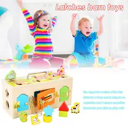 Игрушки в форме животных замок коробка защелки сарай игрушки животных форма соответствующие игры игрушки Дети Игрушки для раннего