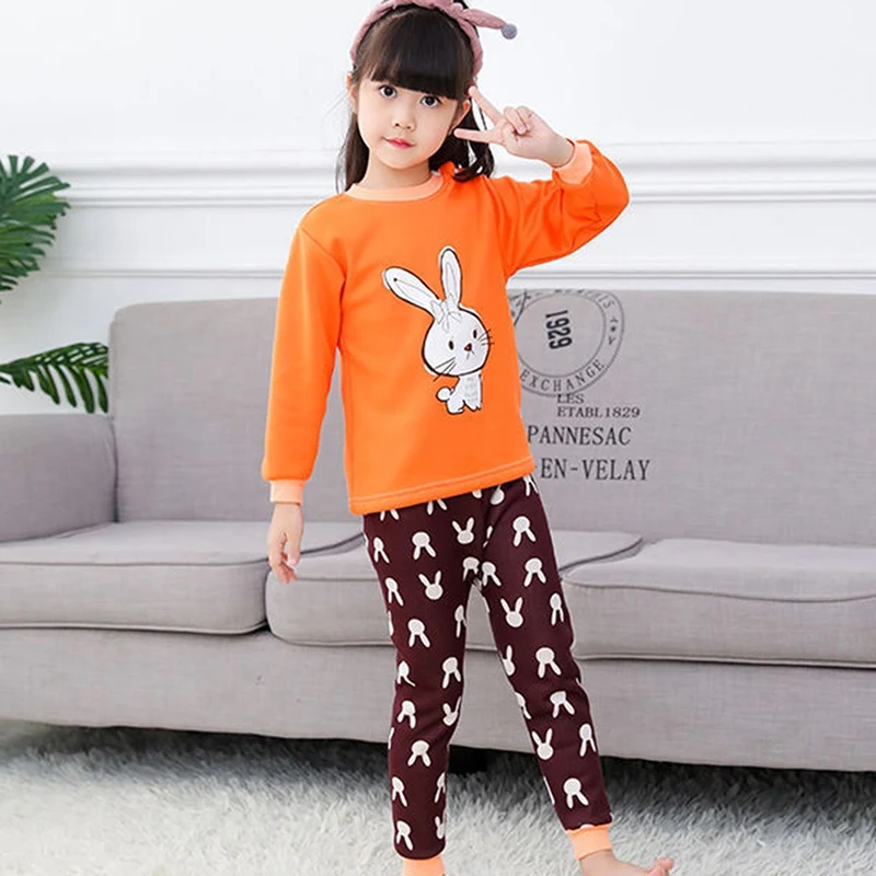 Baby Pajamas Sets Boys Girls Kids Pajamas Children Sleepwear Cartoon Pyjamas Plus Velvet Warm Nightwear Clothes kids clothing