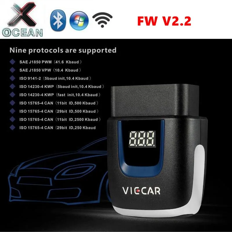 Viecar ELM327 V2.2 PIC18F25K80 чип VP001 VP002 VP003 VP004 Bluetooth 4 0/USB/WIFI OBD2 автомобильный диагностический