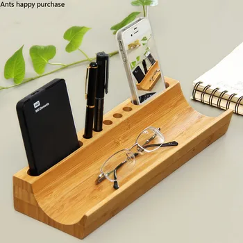 

Creative Office Desktop Finishing Pen Storage Rack Living Room Bedroom Bedside Shelf Bamboo Mobile Phone Holder Storage Rack