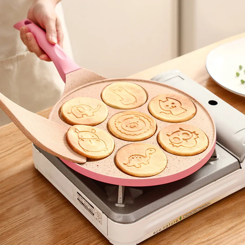 

Kitchen Seven-hole Frying Pan Household Breakfast Cooking Pot Pancake Omelet Pan Non-stick Fried Omelette Egg Pans Pots Maker
