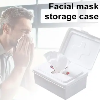 

Portable Dustproof Facial Mask Storage Box Case Mask Container For Storing Disposable Facial Mask/Wet Tissue Paper Car Home Use
