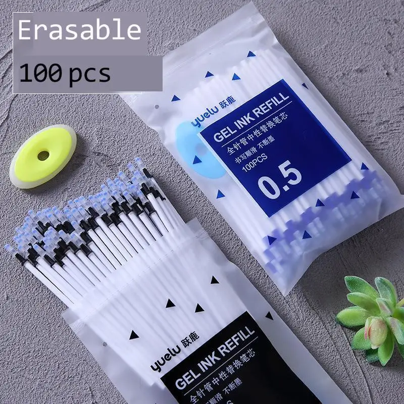 

100pcs/bag Paper Mate Erasable Smooth Writing 0.5mm Gel Pen Refills With Eraser School Office Stationery