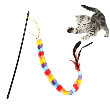 

Legendog Funny Cat Teaser Wand Interactive Cock Shape Fake Feather Cat Teaser Toy Pet Play Toy Cat Training Interactive Supplies