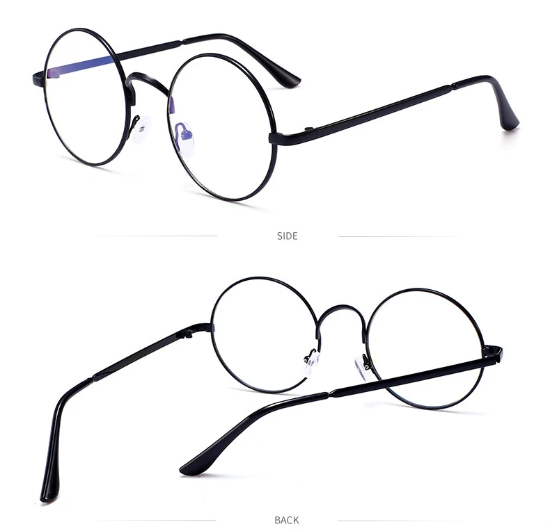 Anti-blue Anti-fatigue Glasses Goggles Female Eye Protection Computer Round Flat Mirror No Degree Plane Mirror Male Eye Blue Ray