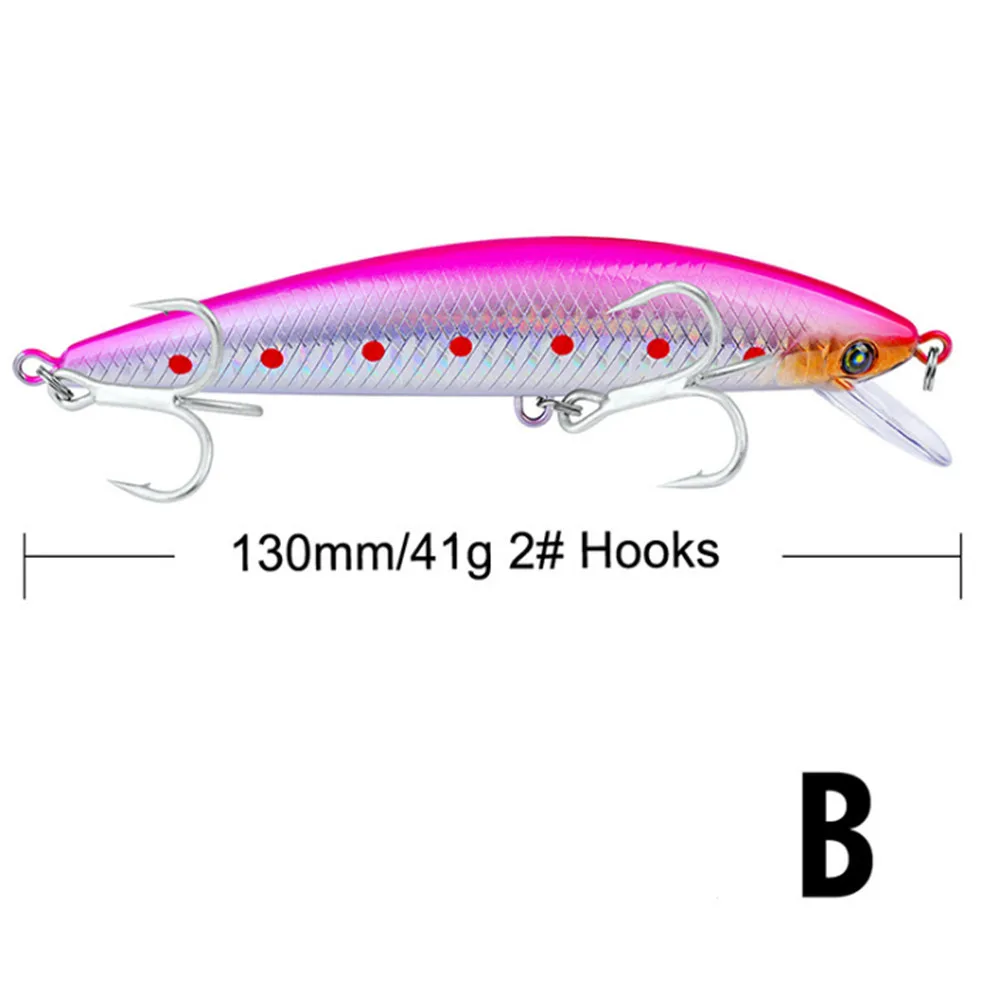 1 шт. большая блесна рыболовная приманка 13 см 41 г Лазерная Тонущая искусственная жесткая приманка 3D глаза рыболовный воблер воблеры японская рыба Pesca - Цвет: B