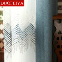 Window Curtain Gauze Curtain Product Embroiders Wave Europe Type Window Gauze Sitting Room Bedroom Wave Window Curtain Window