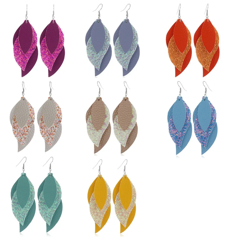 1 leather dangle earrings-5