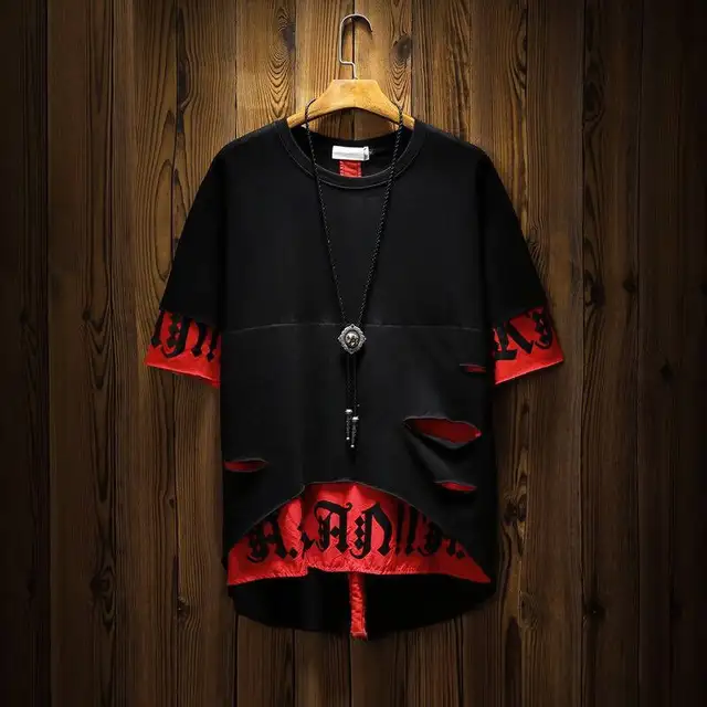 Punk Style Patchwork Cotton Tops 1