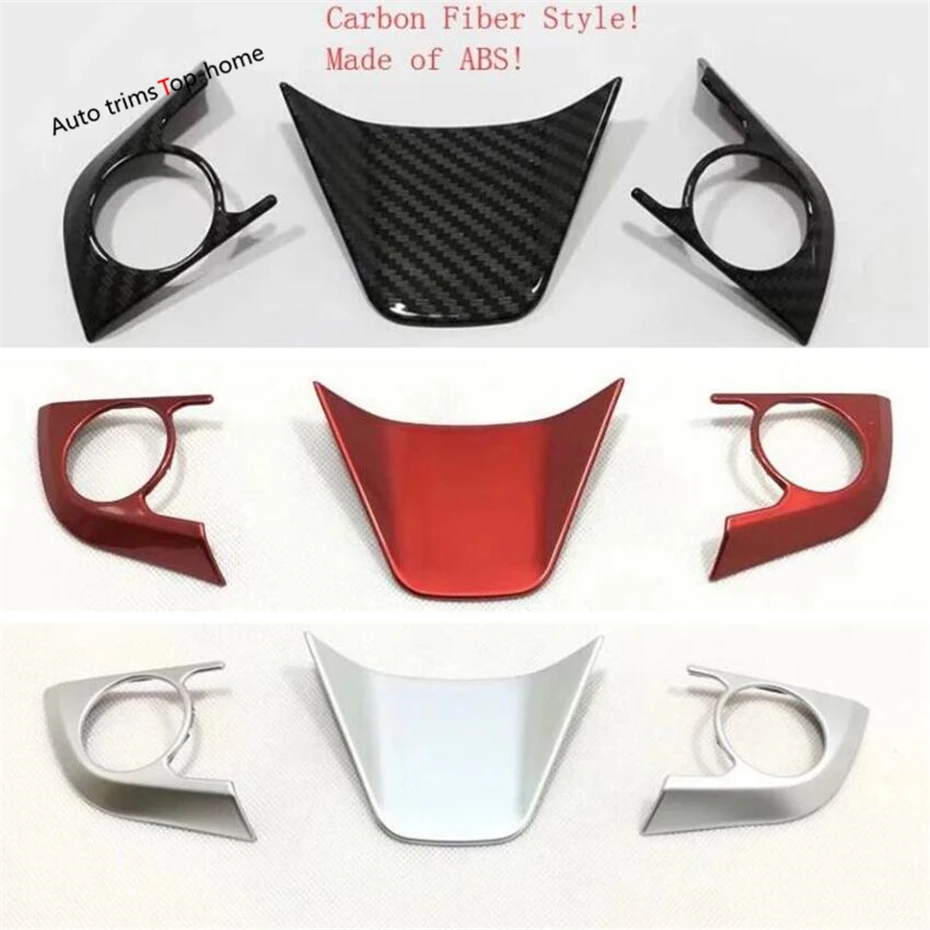 Yimaautotrim накладка на руль 3 шт. подходит для Toyota Camry- матовый красный/карбоновый вид накладки на интерьер