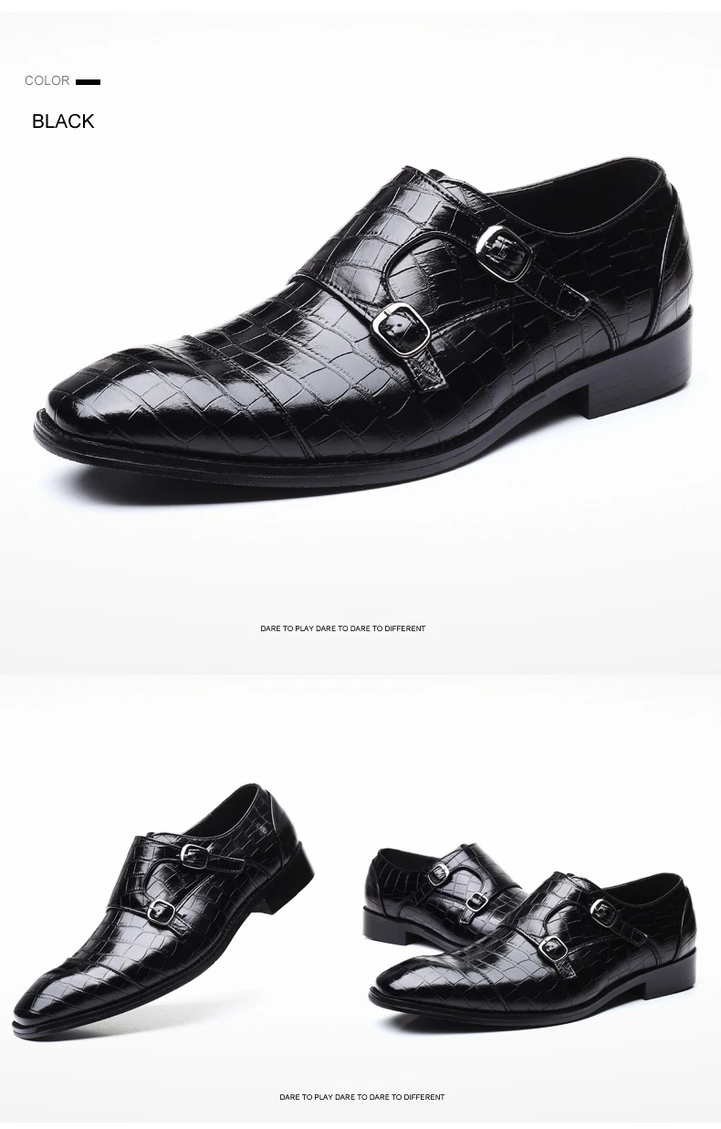 Misalwa/модельные кожаные туфли с квадратным носком и ремешком в стиле монах мужские туфли-оксфорды в деловом стиле в британском стиле; большие размеры 38-48; Новинка года