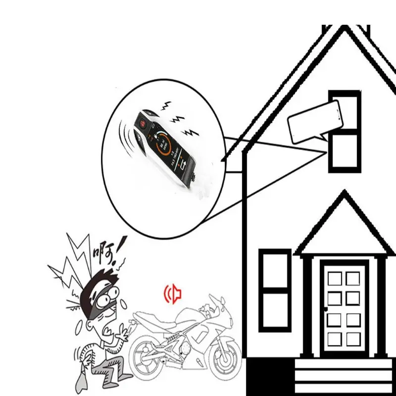 Двухстороннее мотоцикл сигнализация мотоцикл 12V Противоугонная охранная Системы начать сигналы тревоги A6HE