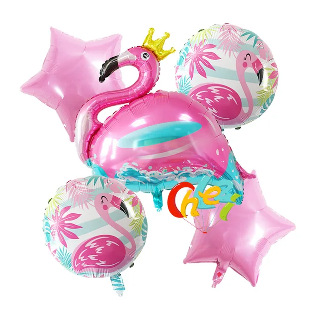 5pcs grandi palloncini in stagnola di cigno bianco decorazioni per feste di  compleanno di compleanno giocattoli per bambini fenicottero coronato rosa  palloncino elio te amo