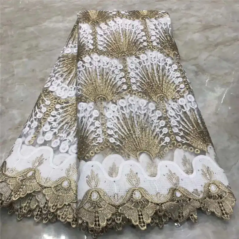 

Factory offers lace fabric 2019latest African French Net Lace with Biggest stones fabric for Nigerian Evening Dresses Winn328u