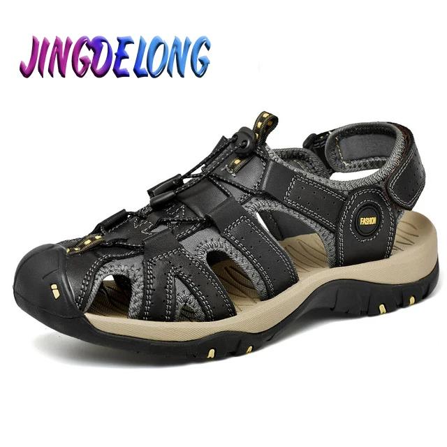  Fashion New Men Sandals Summer High Quality Leather Mens Gladiator Sandals Comfortable Outdoor Men Beach Sandals Hot Sale