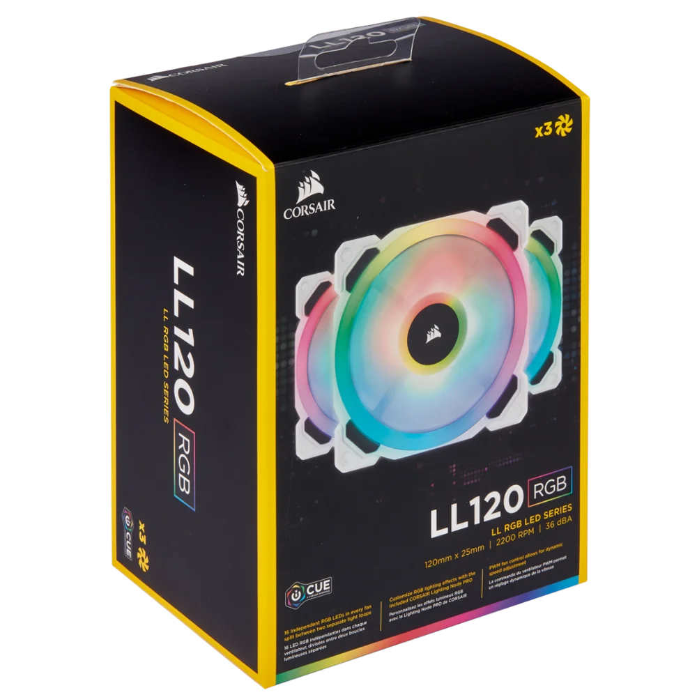 Corsair LL серии LL120 LL140 RGB двойной светильник петля светодиодный PWM один вентилятор