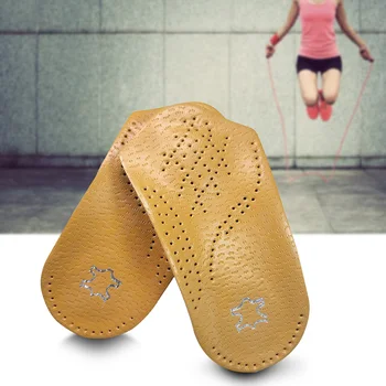 

2PCS Men Women 3/4 Length Corrector Friction Reduce Orthotic Insoles Artificial Leather Heel Support Plantar Flat Foot High Arch