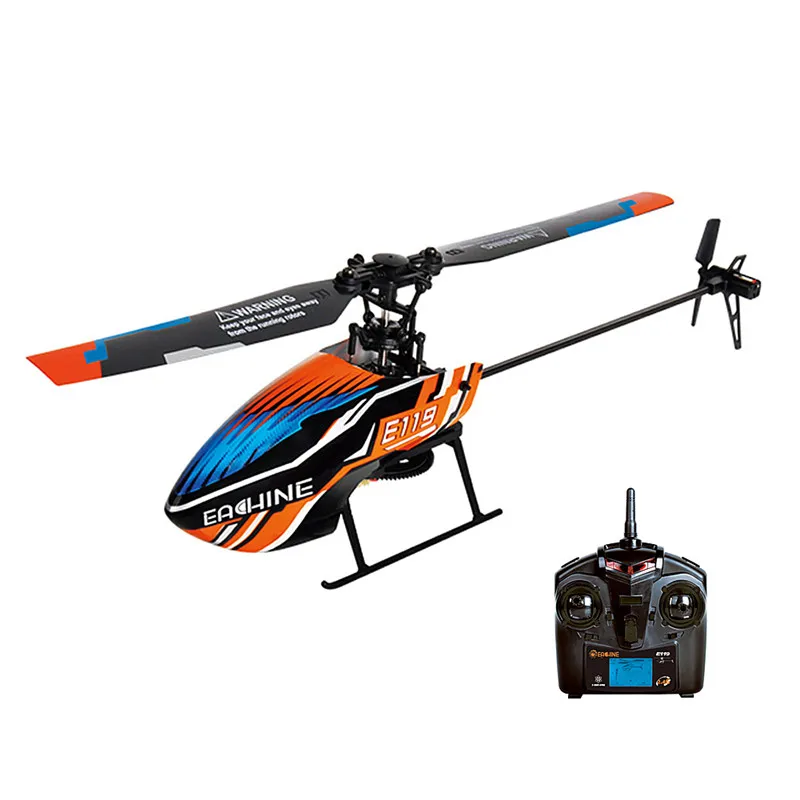 E119 2.4G 4CH 6-Axis Flybarless 8520 Coreless Main Motor RC Helicopter RTF Optional Mode Right & Left Hand Throttle