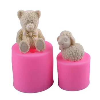 

1pc Cut Bear Sheep Sugarcraft Silicone Mold 3D Fondant Molds Cake Decorating Tools Chocolate Gumpaste Mold
