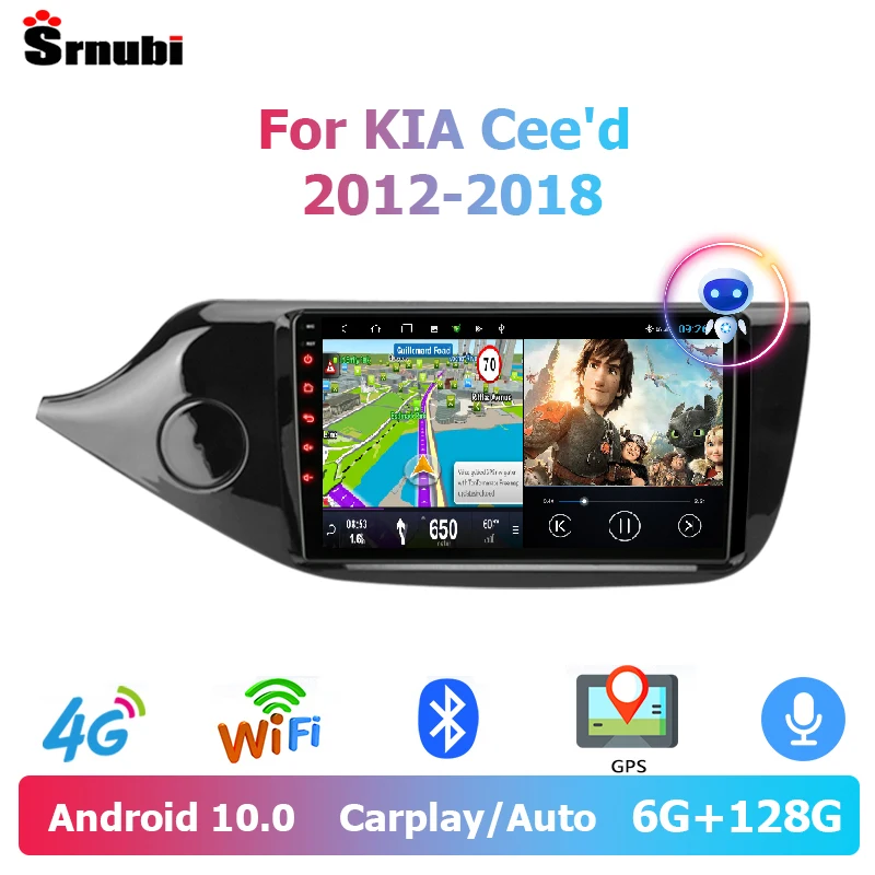 Srnubi Android 10 Авто аудио радио для KIA Cee ɽ CEED JD 2012-2018 2 Din 4G WiFi GPS Carplay мультимедийный