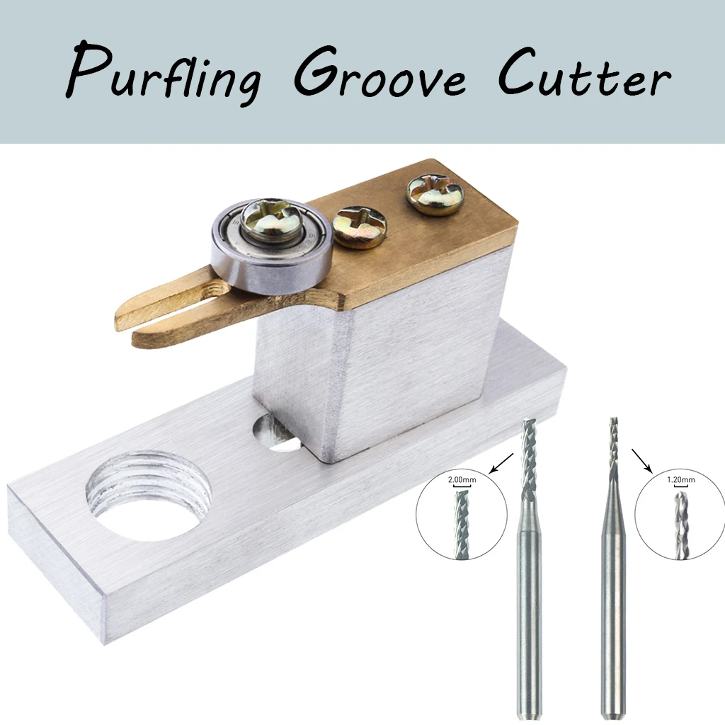 

Violin Purfling Groover Cutter & Carrier Adjustable Stand Violin Making Luthier Tool 1.2mm 2.0mm Miling Cutters