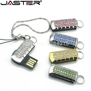 

JASTER mini Crystal chain USB Flash Drive Girl's gift fashion Mini pen drive 4GB 8GB 16GB memory stick usb creativo key chain