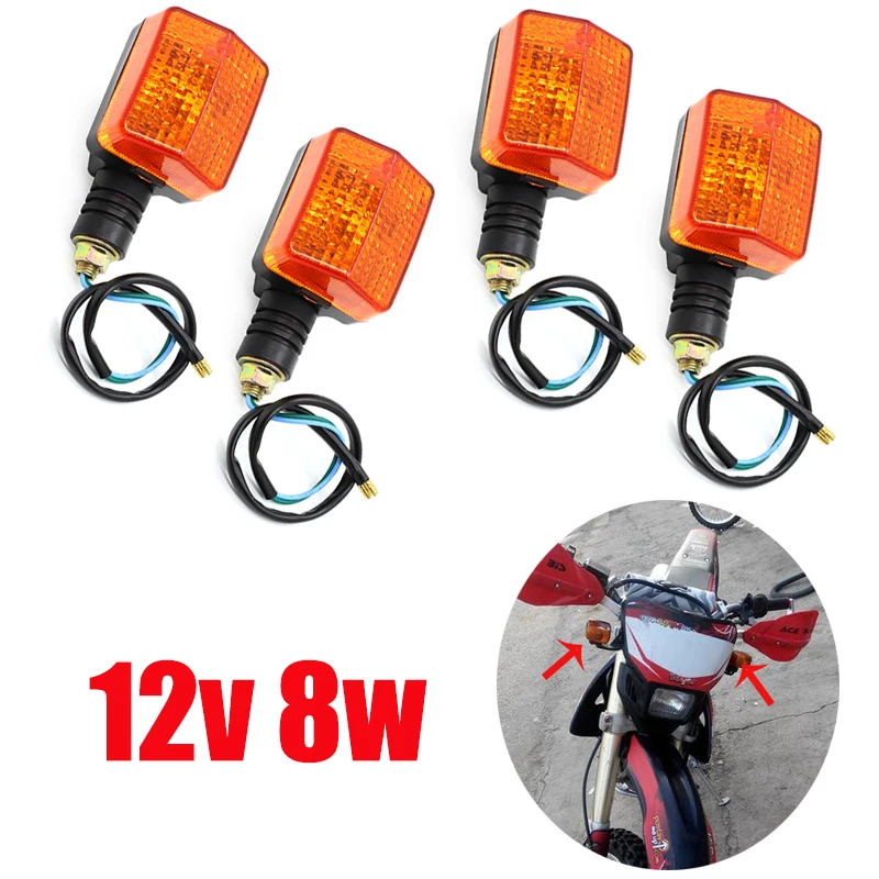 

4x 2x янтарные индикаторы для мотоциклов HONDA XR650L 12-17, подходят для YAMAHA SUZUKI KAWASAKI указатели поворота желтые линзы