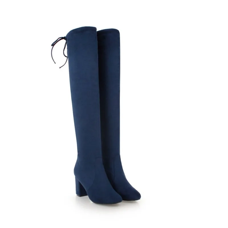 Big Size Fashion of highheeled women's boots with tie after kneelength barrel and 100set jacket | Обувь