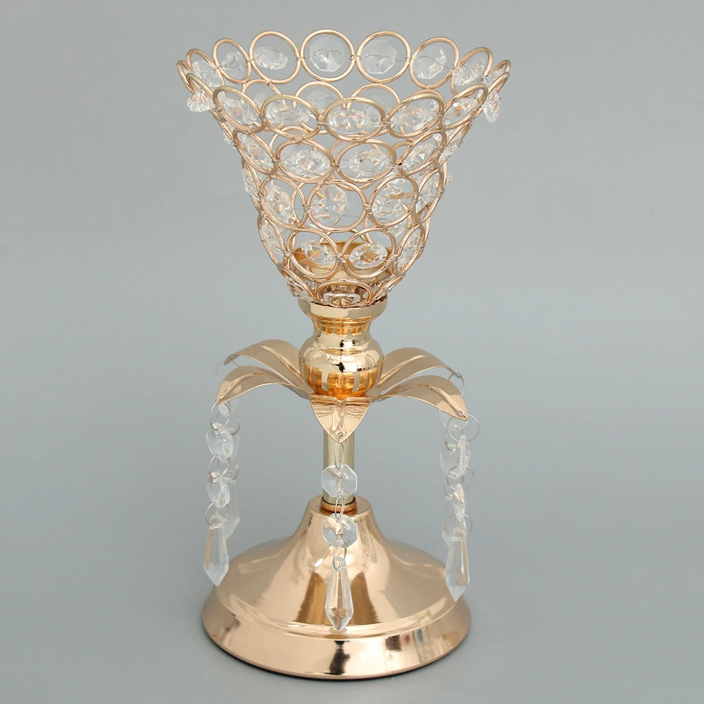 Flower Shaped Crystal Tea Light Candle Holder DIY Wedding Banquet Decor