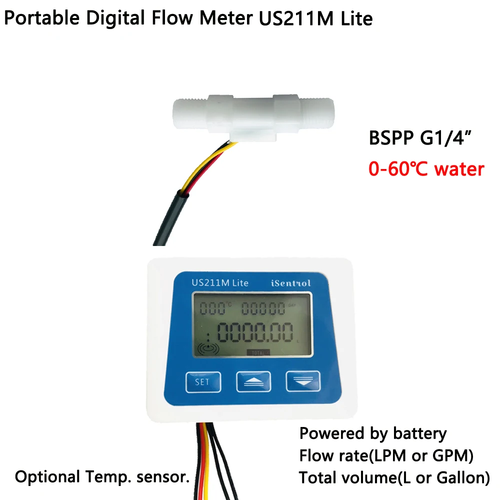 Us211M Lite Usn-Hs41Ta 0.5-4.5Lpm Digitale Misuratore Di Flusso 5V Flusso Reader Compatibile Con Tutti I Nostri Effetto Hall Acqua Sensore Di Flusso &