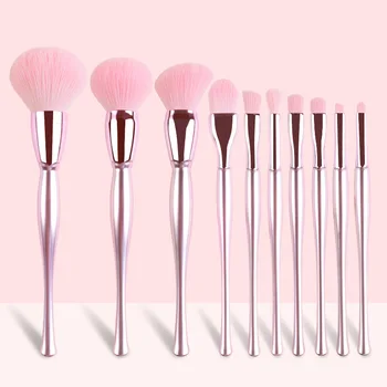 

2020 New Makeup Brushes 10 Cosmetics Kits Fashion Plastic Fiber Loose Powder Blush Eyeshadow Mixed Makeup Tools