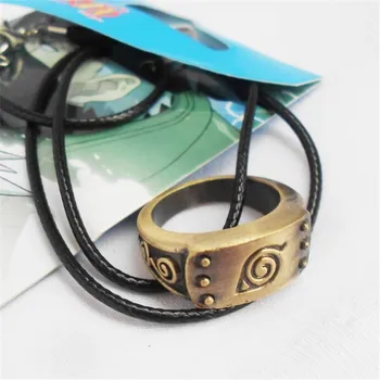 

Naruto Ring Ninja Necklace Cosplay Props Uzumaki Naruto Hokage Logo Metal Accessories