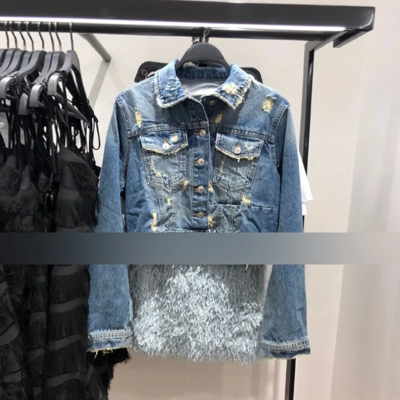 remarkable  Zt107 New Style Spring And Autumn Short Jacket WOMEN'S Dress Loose-Fit Jeans Coat