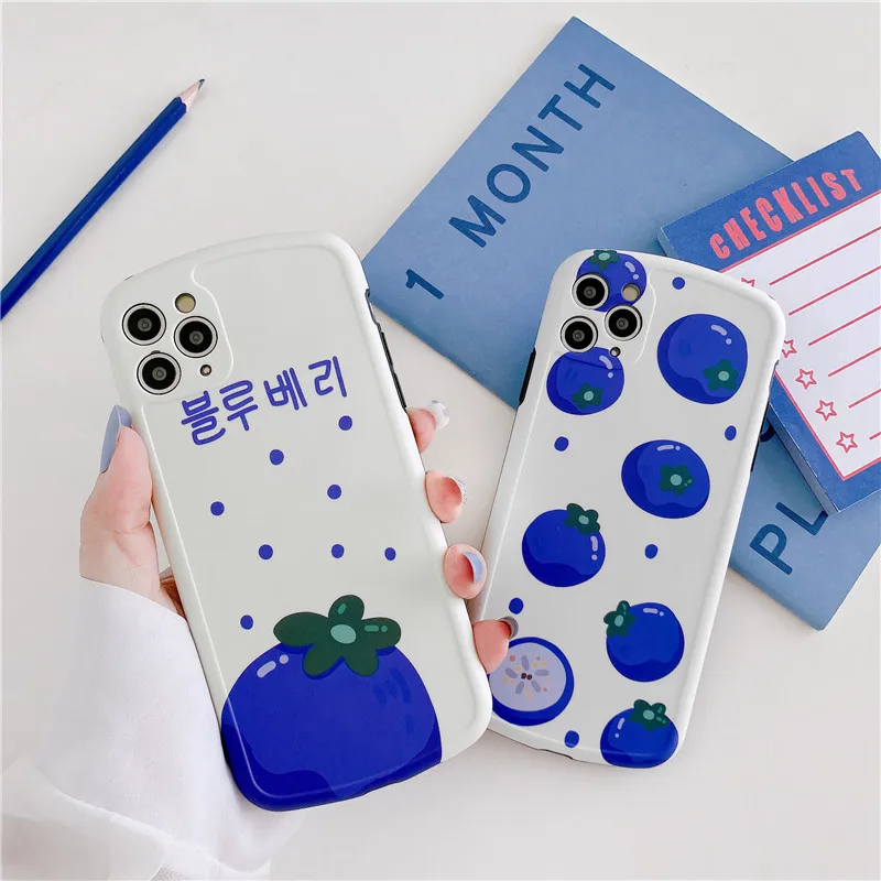 South Korea Blueberry case for Apple 11 pro max Mobile Phone cases Iphone7plus/8/Xr/X Cool Soft Silicone Women | Мобильные телефоны