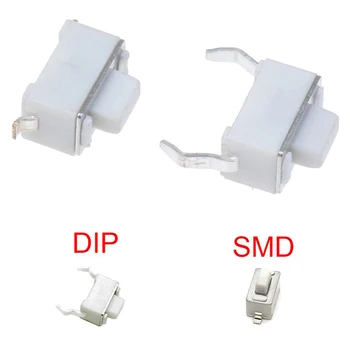 

1Pc Patch Inline Button Switch 2 Foot 2pin Commonly Used White Tact Micro Switch