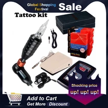100-240 В цифровая роторная татуировочная машина набор с татуировочным пистолетом чернильные картриджи вечный Макияж Набор Татуировок