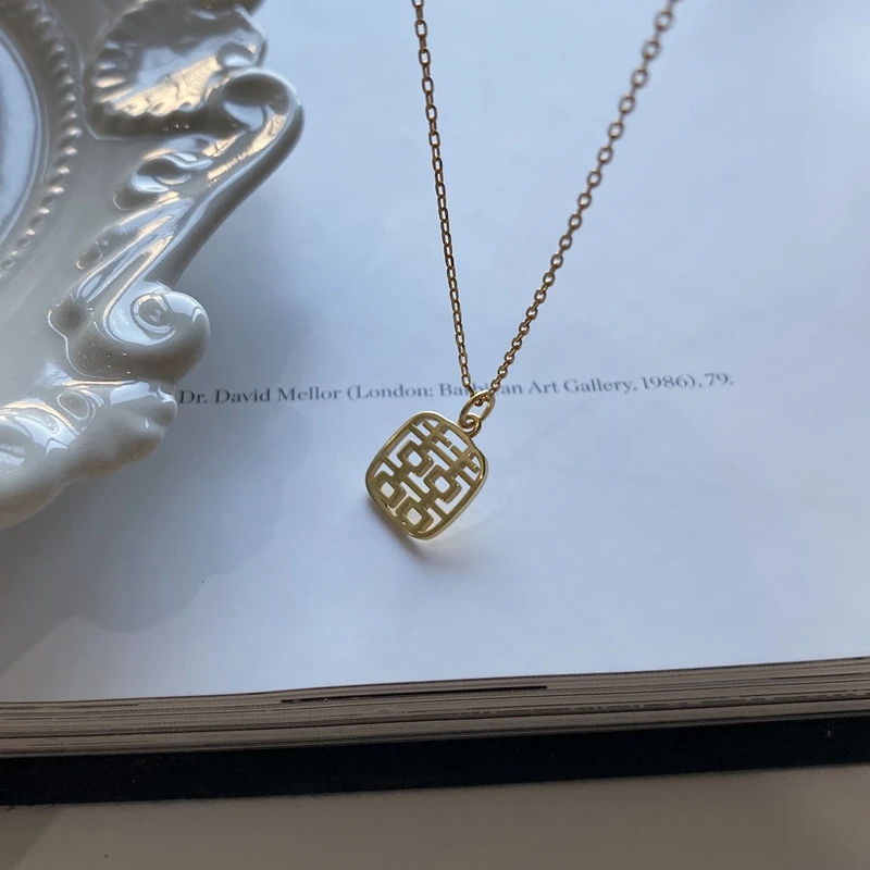 Louleur 925 пробы Серебряное ожерелье с подвеской в виде китайского персонажа Золотое