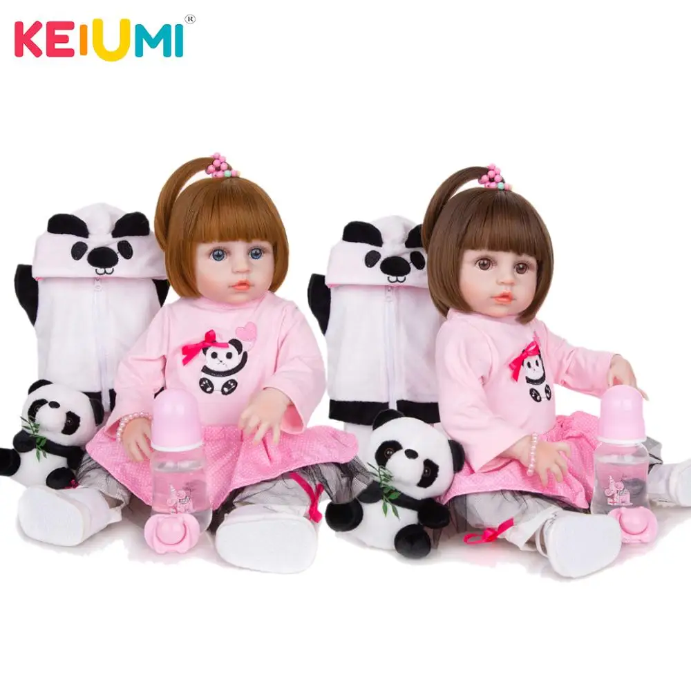 KEIUMI настраиваемая панда Новорожденные модные милые куклы полностью силиконовые