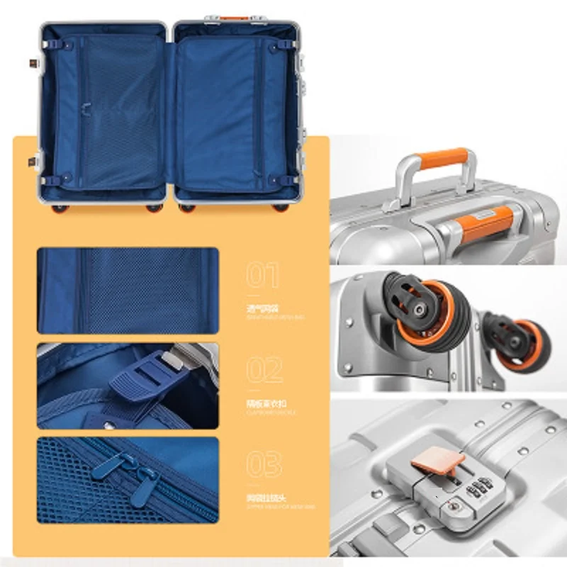 Valise de voyage de luxe en alliage d'aluminium et de magnésium, matériau de haute qualité, taille 100% pouces, marque de spinner, 20/24