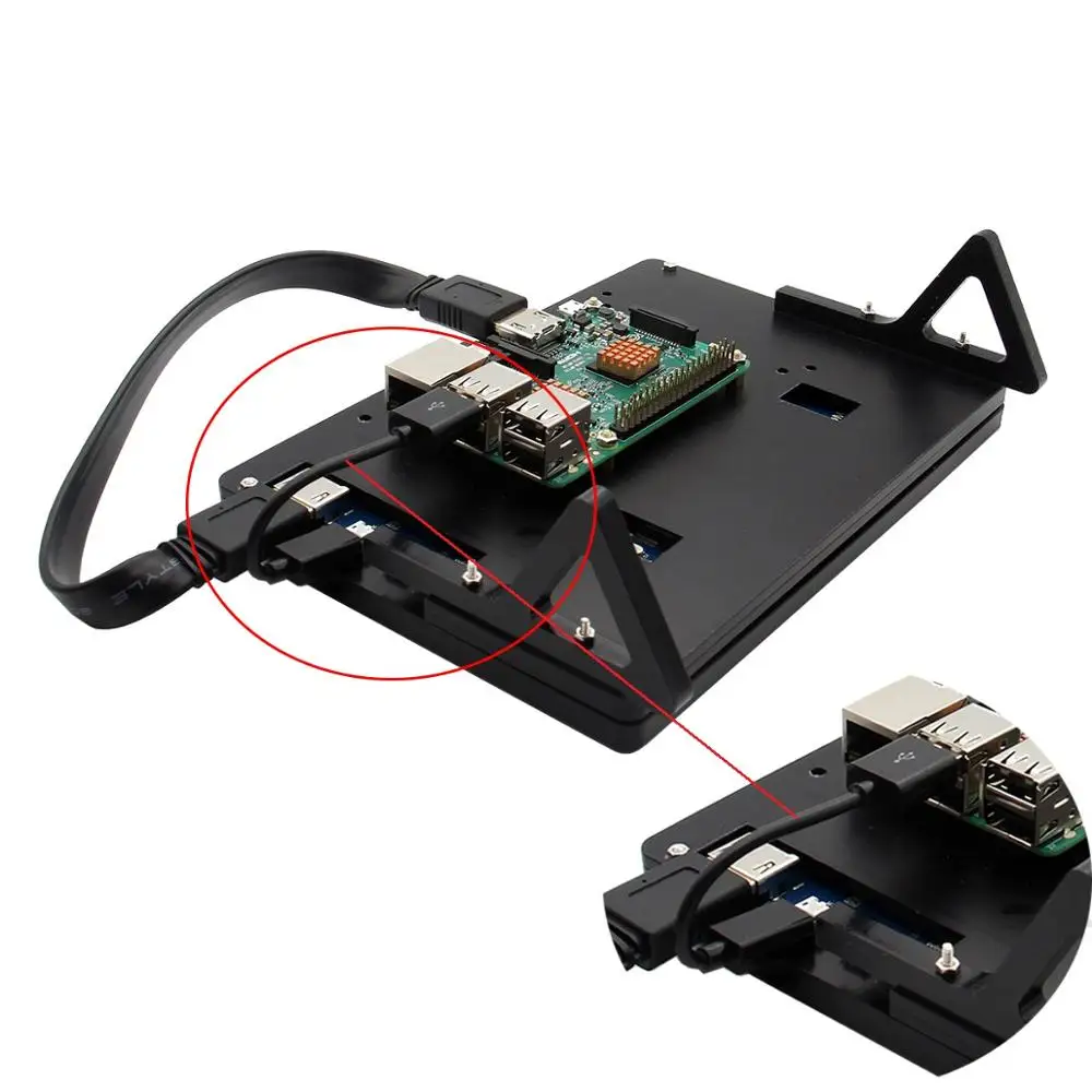 Емкостный сенсорный экран Geekworm Raspberry Pi 4 Model B/ 3B 7 дюймов 1024*600 TFT + акриловая