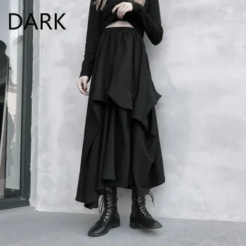 

Summer Korean Version Of The Ins Dark Line Hate Harajuku Style Retro High Waist Stereo Irregular Skirt Long Skirt Female Tide