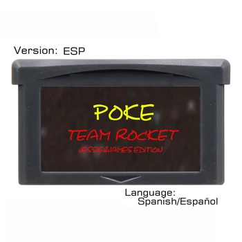 

Poke Team rocket 32 Bit Video Game Cartridge Console Card ESP Version Language Spanish