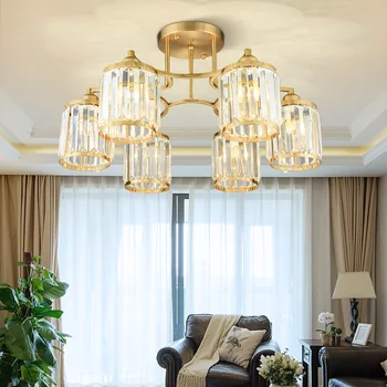 

Modern Crystal LED Ceiling Light Fixture for Indoor Lamp Lamparas De Techo Round Mounting Ceiling Lamp for Bedroom LED Bulbs E27