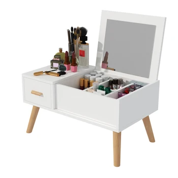 

Creative bedside table mirror dressing table simple modern bedroom nightstand makeup table furniture combination design